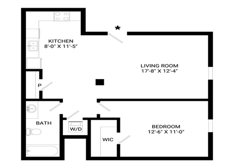 Legend Floor Plan | 654 Sq. Ft. at Mayton Transfer Lofts, Virginia, 23803